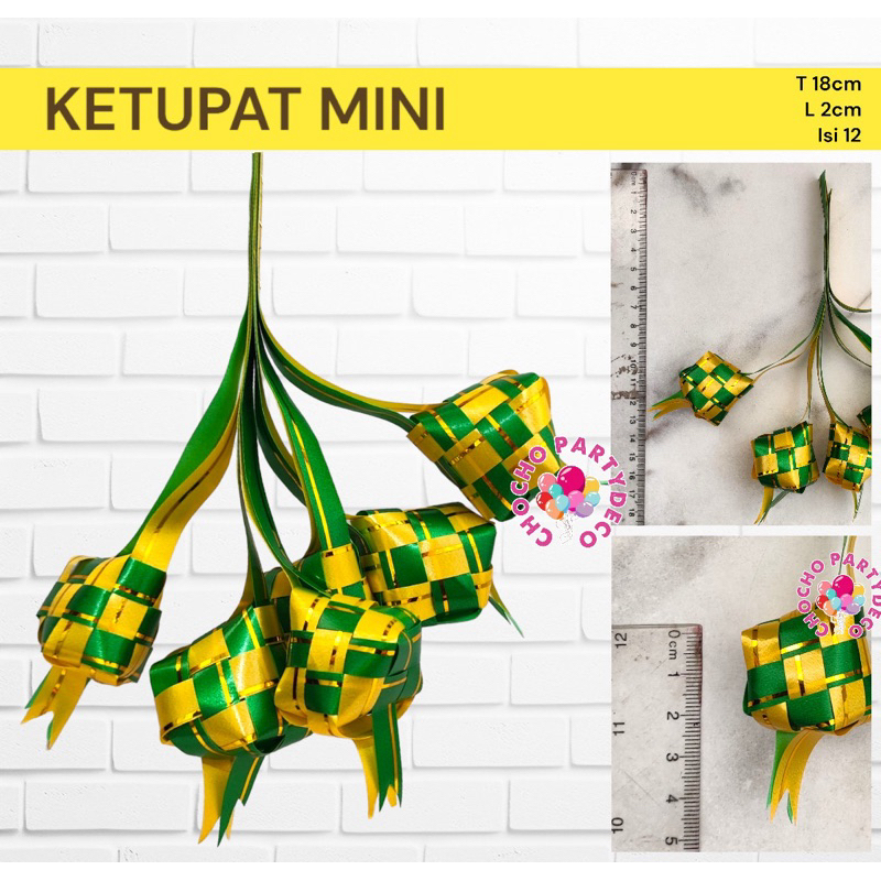 Jual Ketupat Idul Fitri Mini Isi 12 Ketupat Hiasan Parcel Lebaran Hiasan Ketupat Pita Jepang