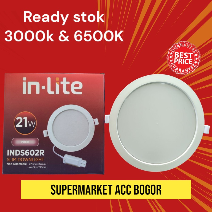 Jual InLite Lampu LED Panel Plafon Slim Downlight 21W 21 Watt INDS602R ...