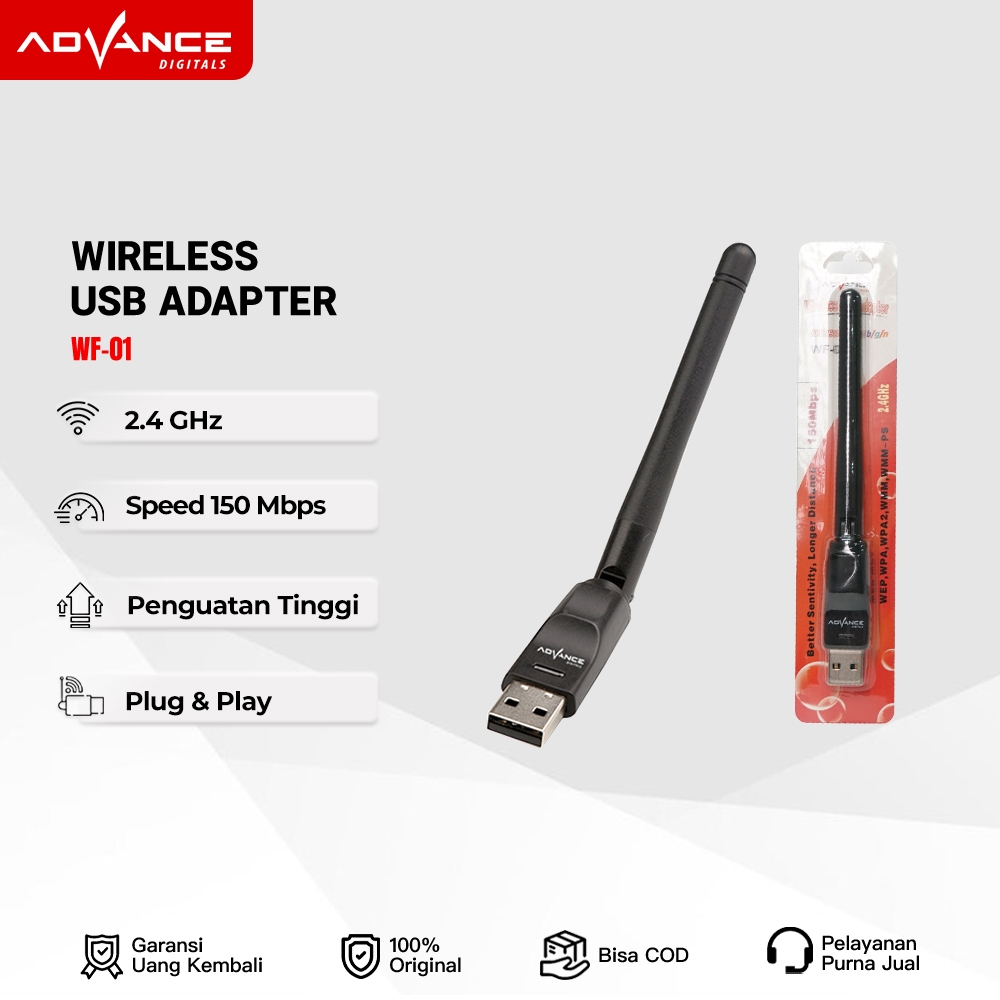 Jual ADVANCE WF01 USB Wifi Dongle Wireless Adapter Receiver 150mbps