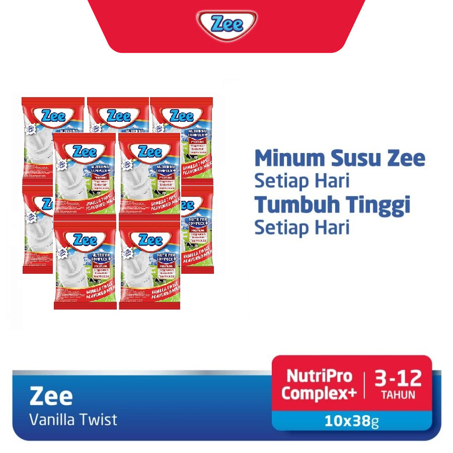 Jual Zee Sachet Renceng Vanilla Twist 38g x 10 Sachet - Susu Bubuk ...