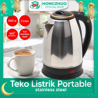 Hongzhuo Teko Listrik 2 Liter Full Stainless Steel Pemanas Air Electric Kettle Ketel Besar Otomatis 500 Watt