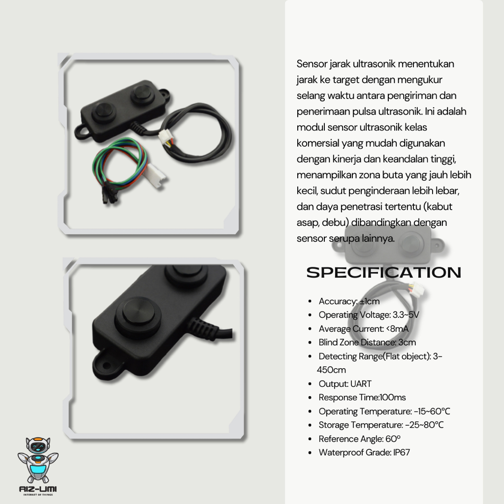 Jual A02YYUW Waterproof Ultrasonic Sensor | Shopee Indonesia