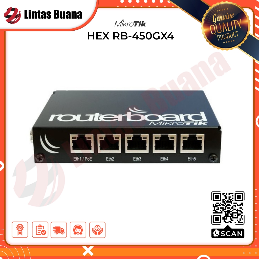 Jual Mikrotik RB450Gx4 Router Indoor / RB 450GX4 / RB-450GX4 / rb450 ...