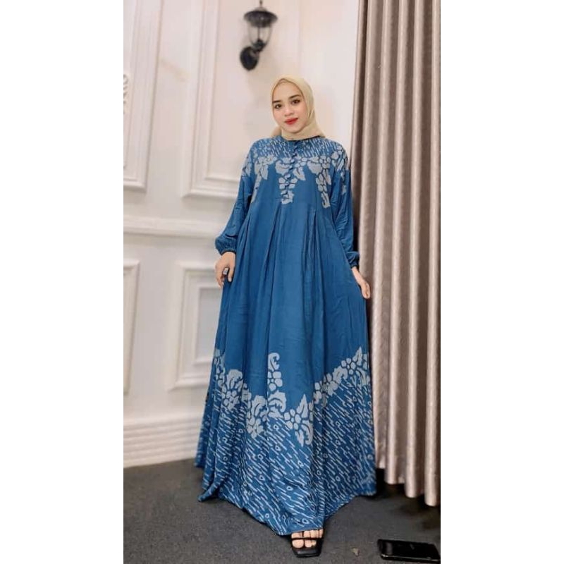 Jual New Motif Gamis Twill Original Motif Denim Ready Dari Size S M L Xl Dan Jumbo Xxl Xxxl