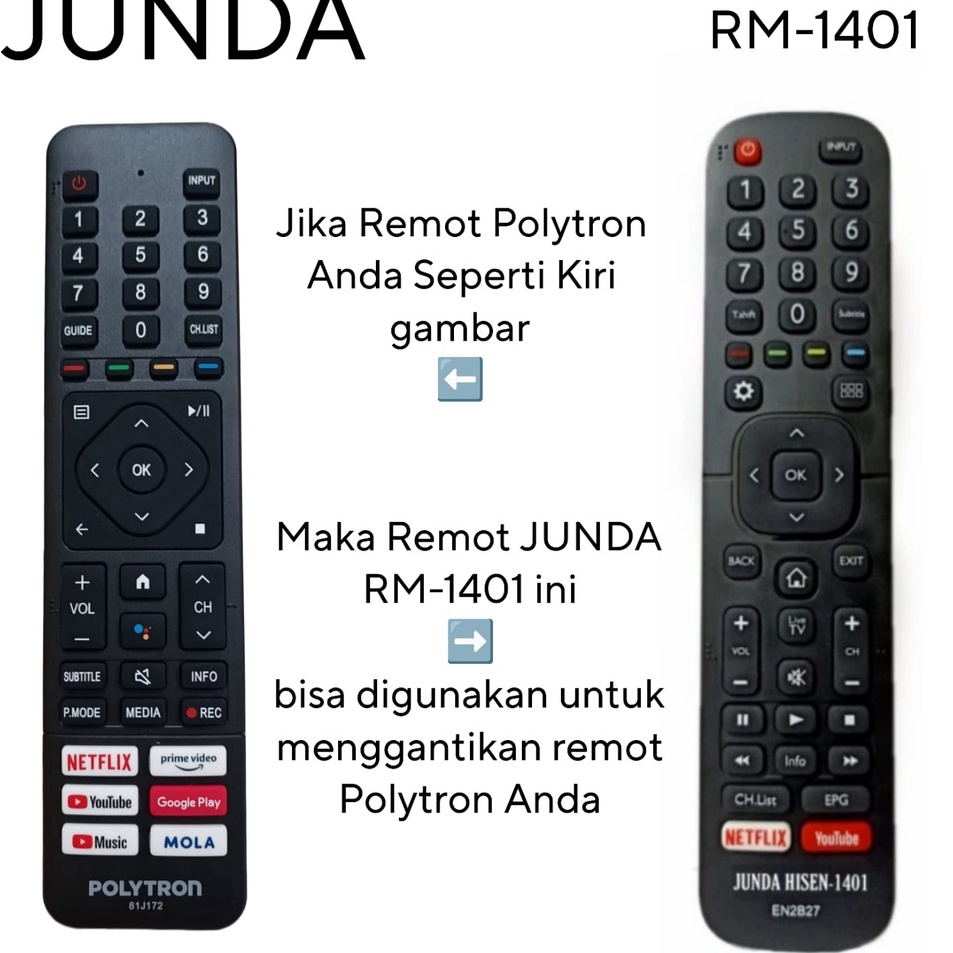 Jual HSv REMOTE LED HISENSE REMOTE SMART TV HISENSE EN2B27 MULTI ...