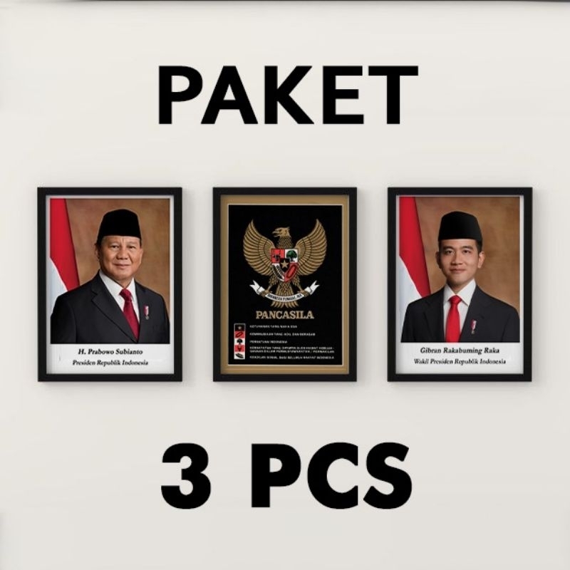 Jual Paket Bingkai Cetak Foto Presiden Dan Wakil Presiden 2024 2029