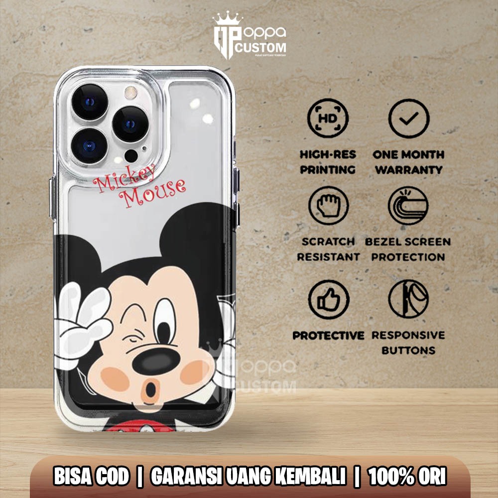 CLEAR CASE MICKEY MOUSE VIVO S1 PRO T1 5G V5 V7 PLUS V15 PRO V19 V20 V21E  V23E 5G V25E Y01 Y02 Y12 Y15 Y17S Y22 Y27S Y35 Y36 Y71 Y81 Y91C Z1 PRO OPPA 