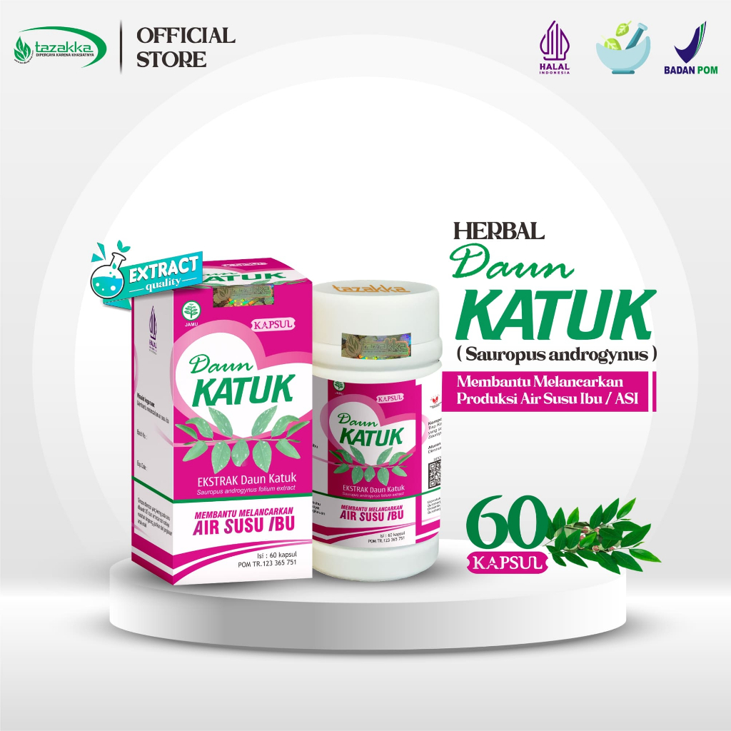 Jual Kapsul Daun Katuk Lancar Asi Booster Menyusui Tazakka Isi 60 ...