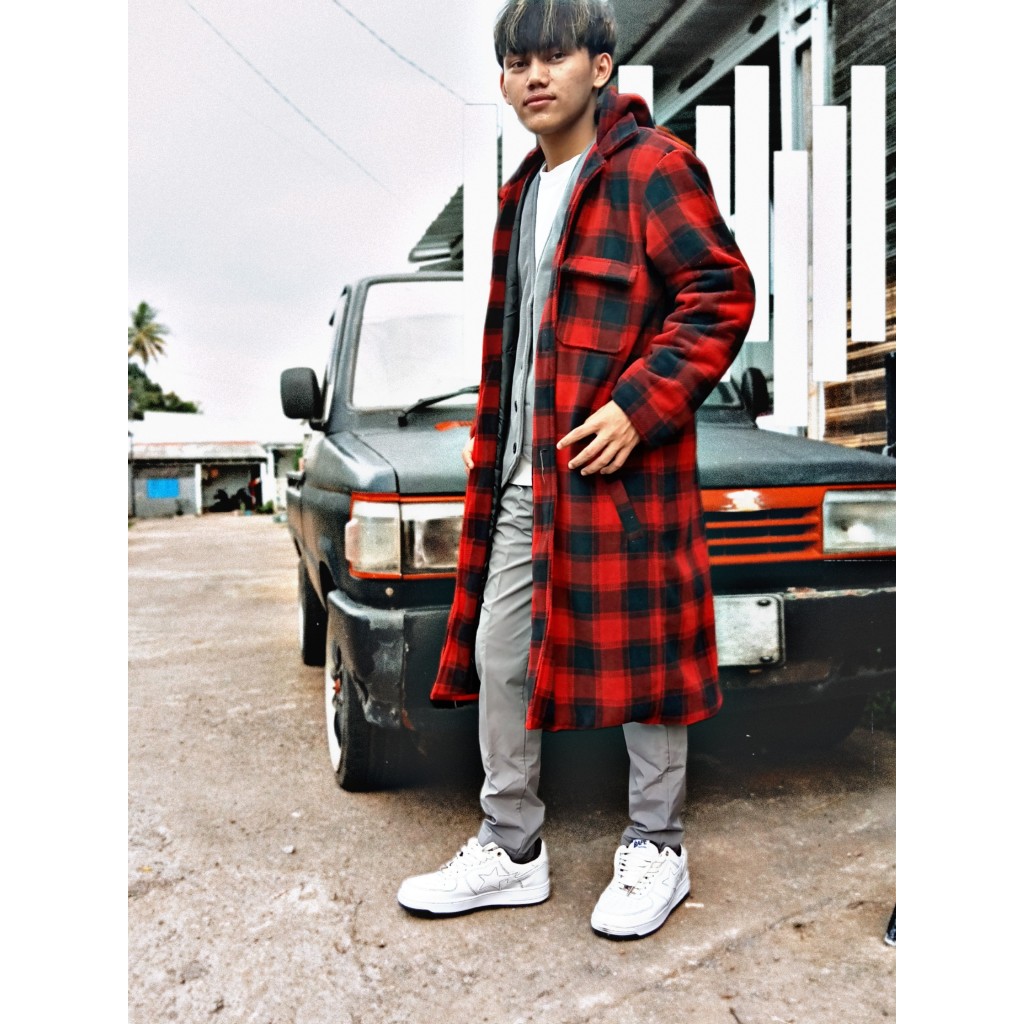 Long flannel coat on sale