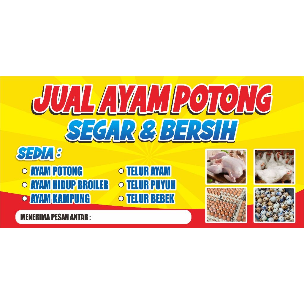 Jual Spanduk Banner Jual Ayam Potong Segar Shopee Indonesia 1093