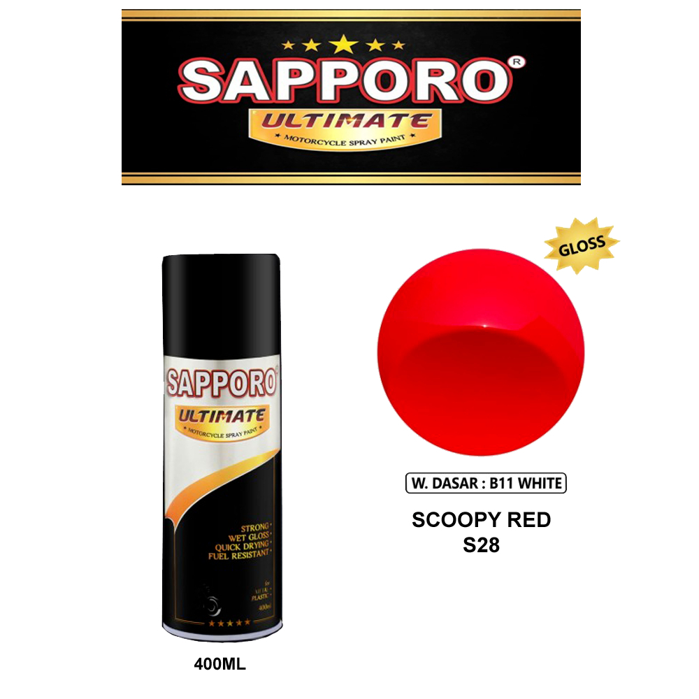 Jual Cat Semprot Sapporo Ultimate Scoopy Red S Ml Shopee Indonesia