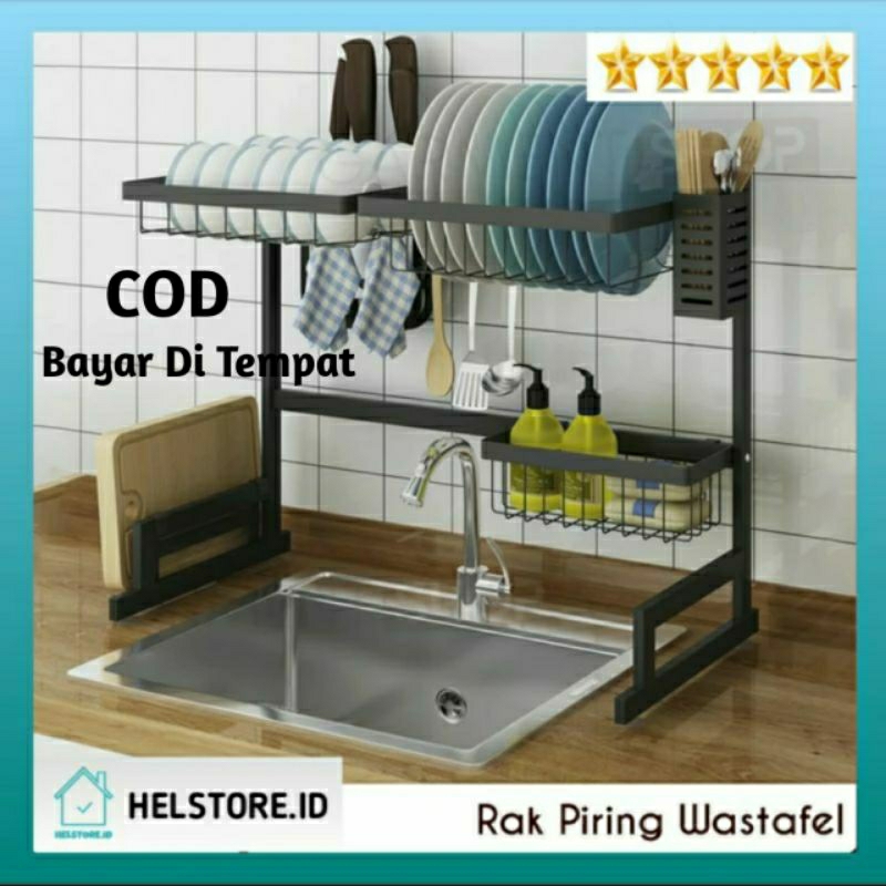 Jual Rak Piring Wastafel Susun Stainless Cm Rak Dapur Wastafel Dapur Stainless Hitam Anti