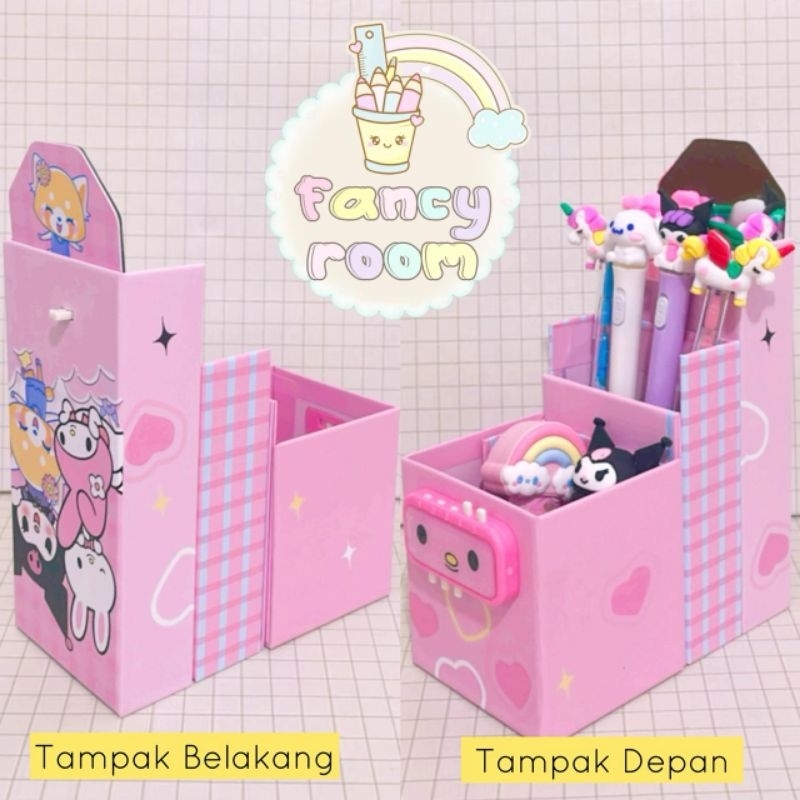 Jual Kotak Pensil Karton Berdiri Model Tingkat Pakai Kode Pin+Cermin