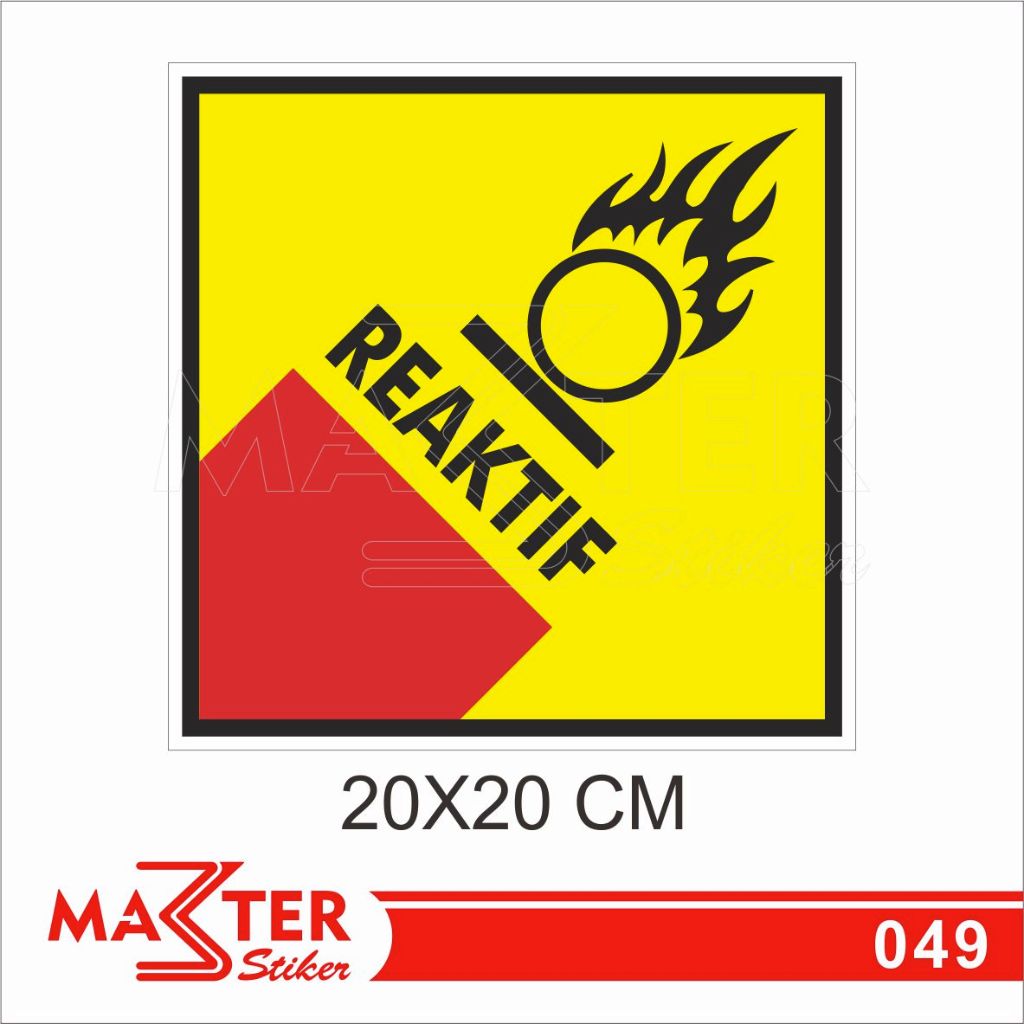 Jual 049 Stiker Reaktif, Simbol Limbah B3, Sticker Vinyl