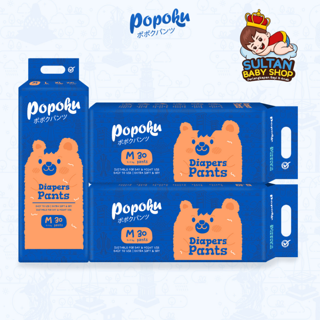 Jual TERMURAH POPOKU Popok Bayi Celana Size M 30 Pampers Diapers ...