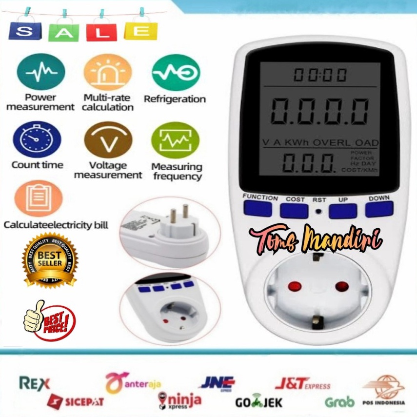 Jual DTQ Alat ukur test tegangan listrik digital kwh volt watt amper ...
