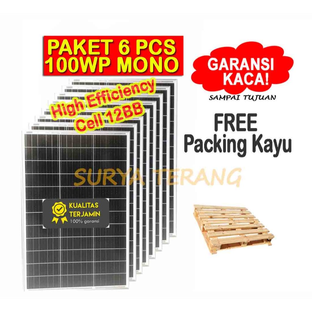 Jual Paket 8pcs Solar Panel Surya 100wp Mono FREE Packing Kayu | Shopee ...