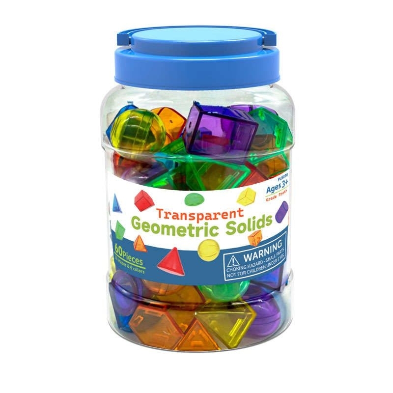 Jual 60 pieces Transparent 3D Geometric Solids / 60 pieces Rainbow 3D ...