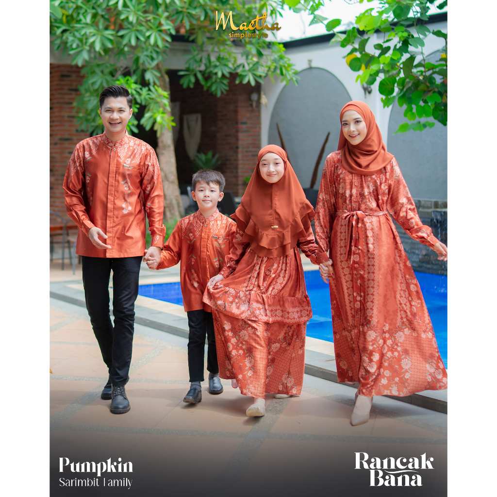Maetha - Sarimbit Keluarga Lebaran / Family Set Raya / Gamis Koko Couple / Rancak Bana Series Pumpkin
