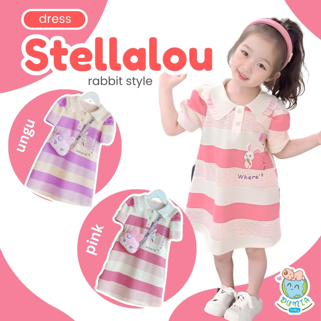 Jual DUNIABABY 2-10 Tahun Dress Rabbit Salur Baju Anak Perempuan Korea ...