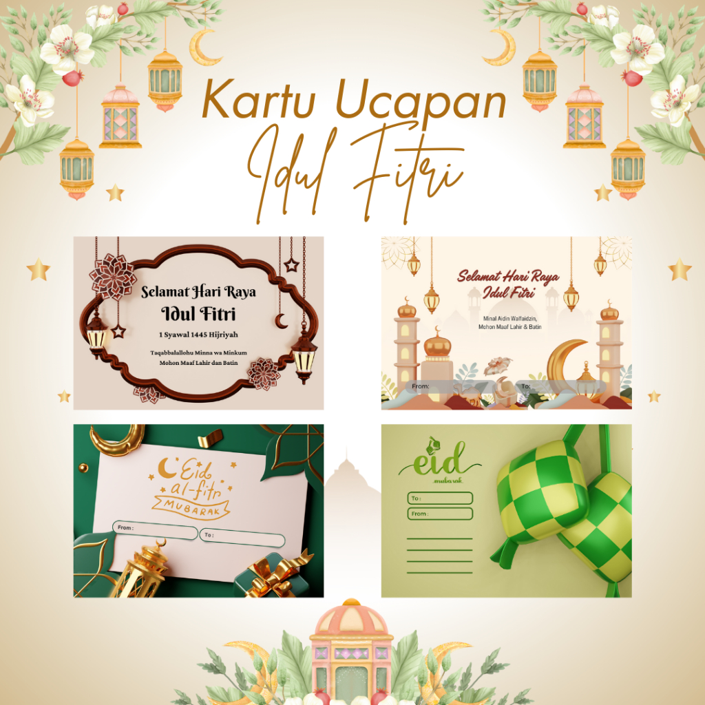 Jual (Isi 10pcs) Kartu Ucapan Lebaran Kartu Ucapan Idul Fitri Hampers ...
