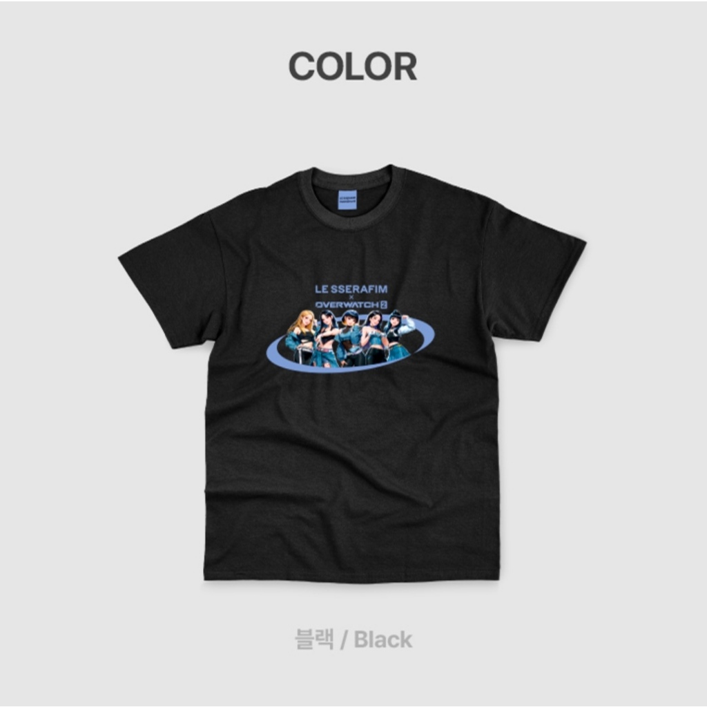 Jual [READY STOCK] LE SSERAFIM x OVERWATCH 2 OFFICIAL S/S T