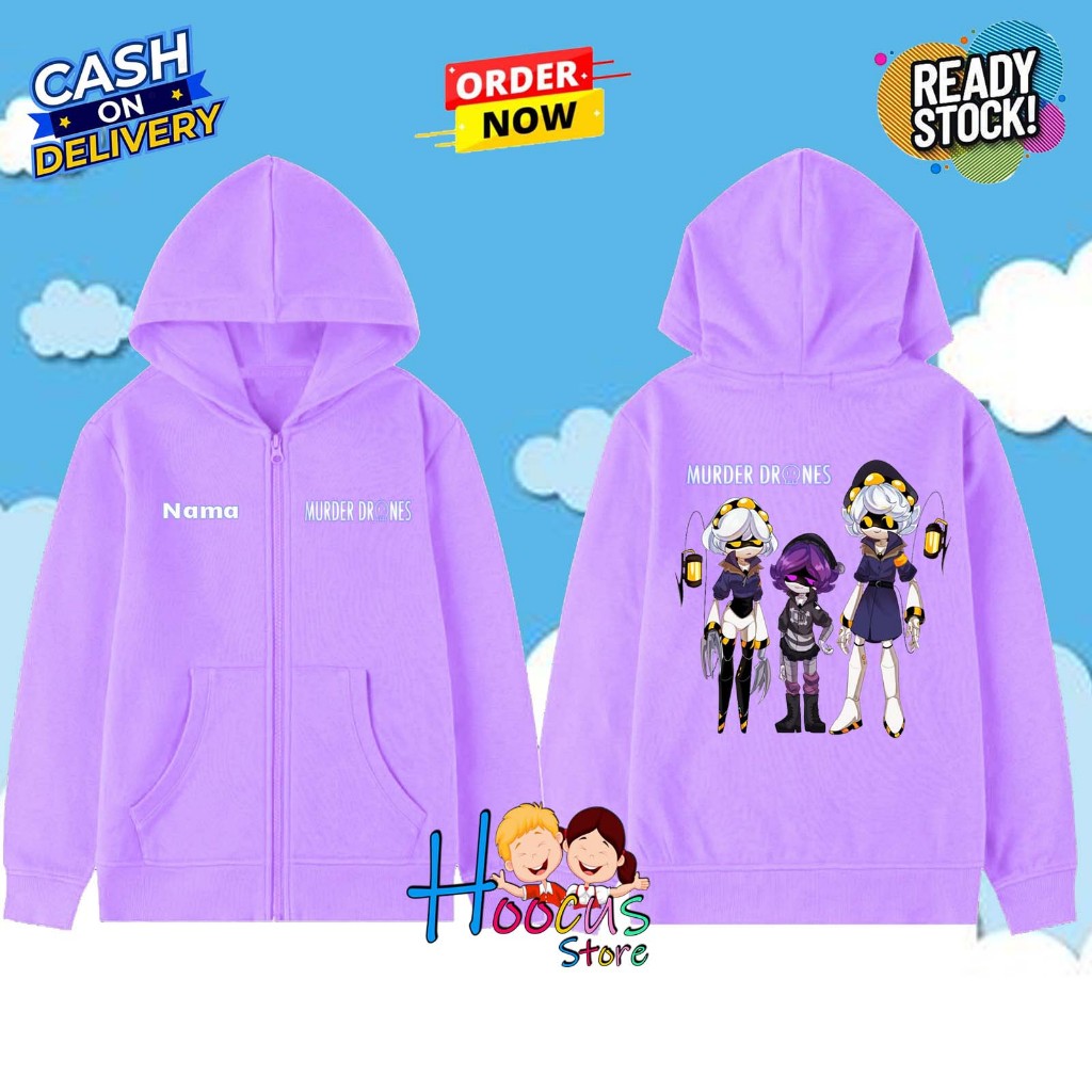 Jual Jaket Sweater Zipper Anak Perempuan Laki Laki Murder Drones ...