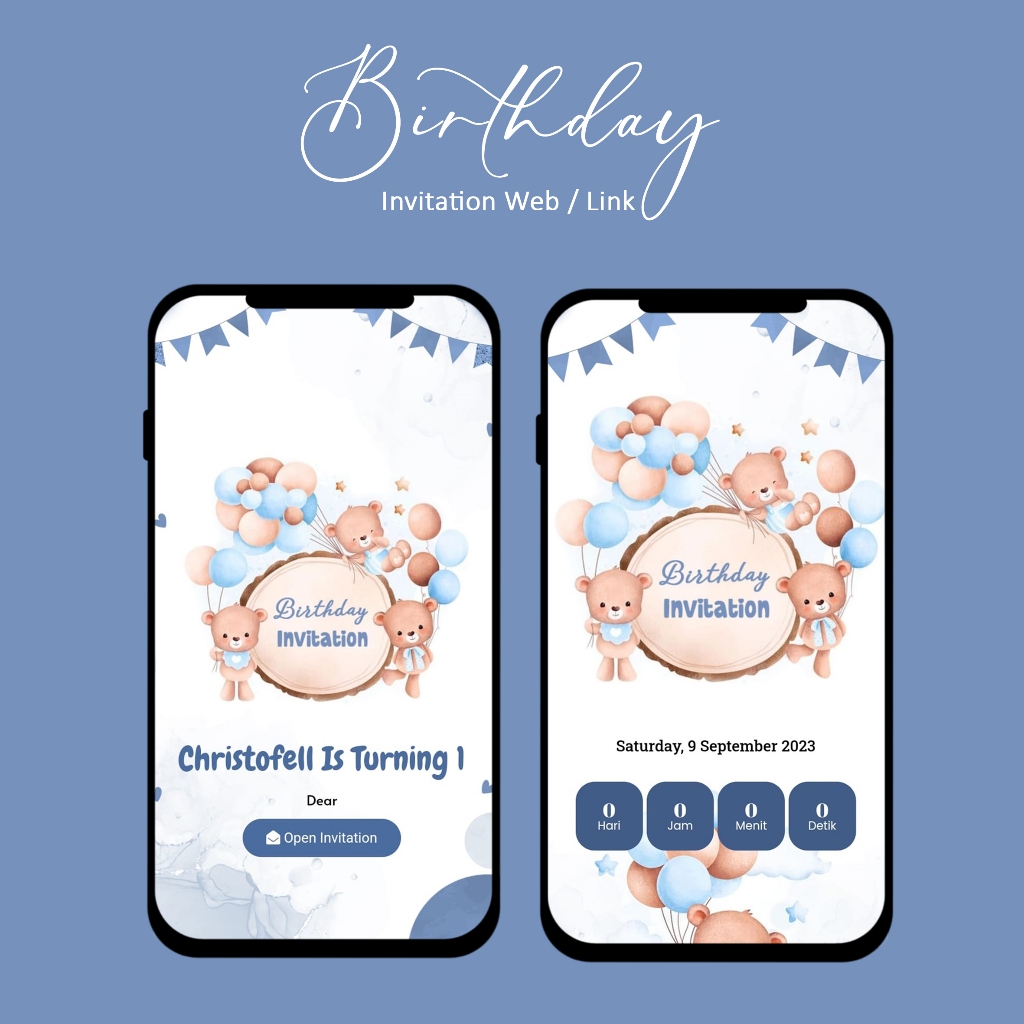 Jual UNDANGAN ULANG TAHUH DIGITAL WEBSITE/LINK BIRTHDAY INVITATION WEB ...
