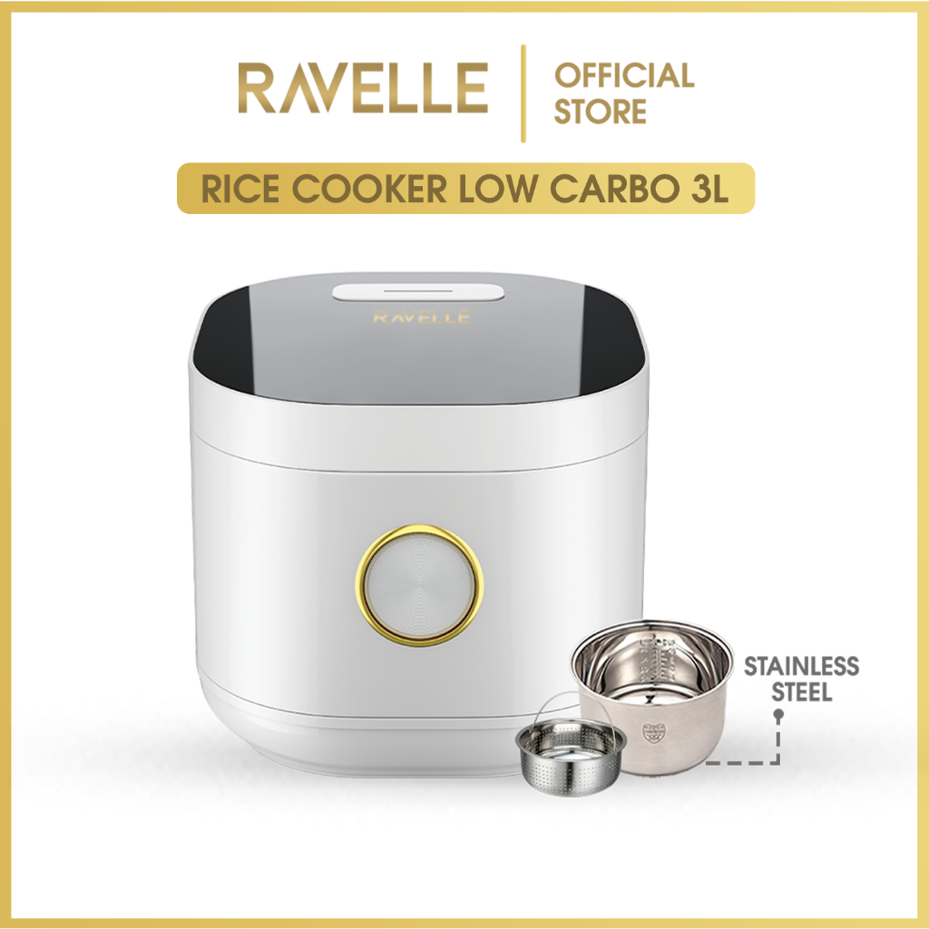Jual RAVELLE Rice Cooker Digital Low Carbo 3 Liter Ultima White Penanak Nasi Low Watt