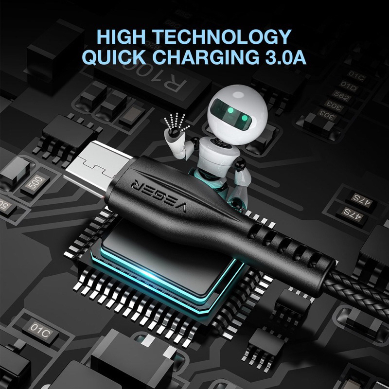 Jual Kabel Cas Data MICRO USB VEGER VG-18 Fast Charging 3.0 A QC ...