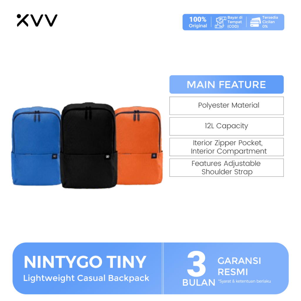 Jual NINETYGO 90Fun Tiny Lightweight Casual Backpack Tas Ransel 12L ...