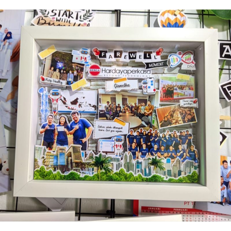 Jual [3 HARI JADI!] Kado Hadiah Unik Scrapframe Foto 3D Tema Farewell