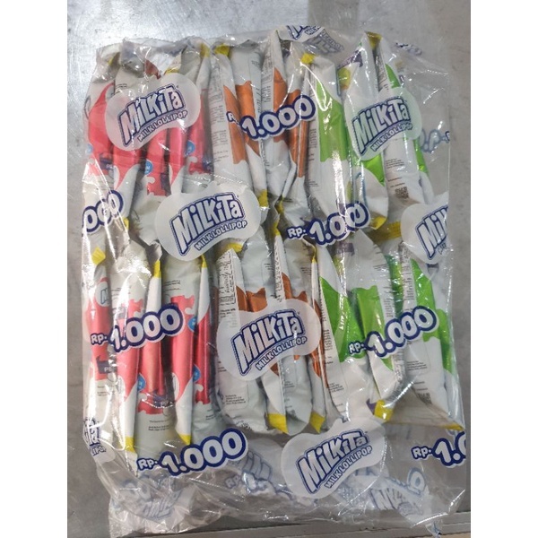 Jual PERMEN MILKITA LOLLIPOP RENCENG ISI 30 PCS (3 RASA) | Shopee Indonesia