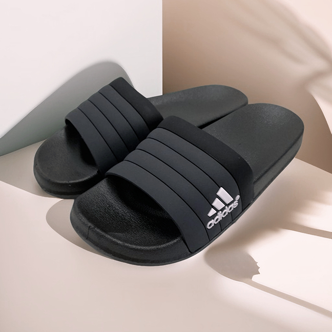 Sandal Slop Pria Adidas Adilette Premium Quality Sandal Slop Adidas  Adilette Comfort Black Strap Navy White 100% ORIGINAL Sandal Pria Wanita
