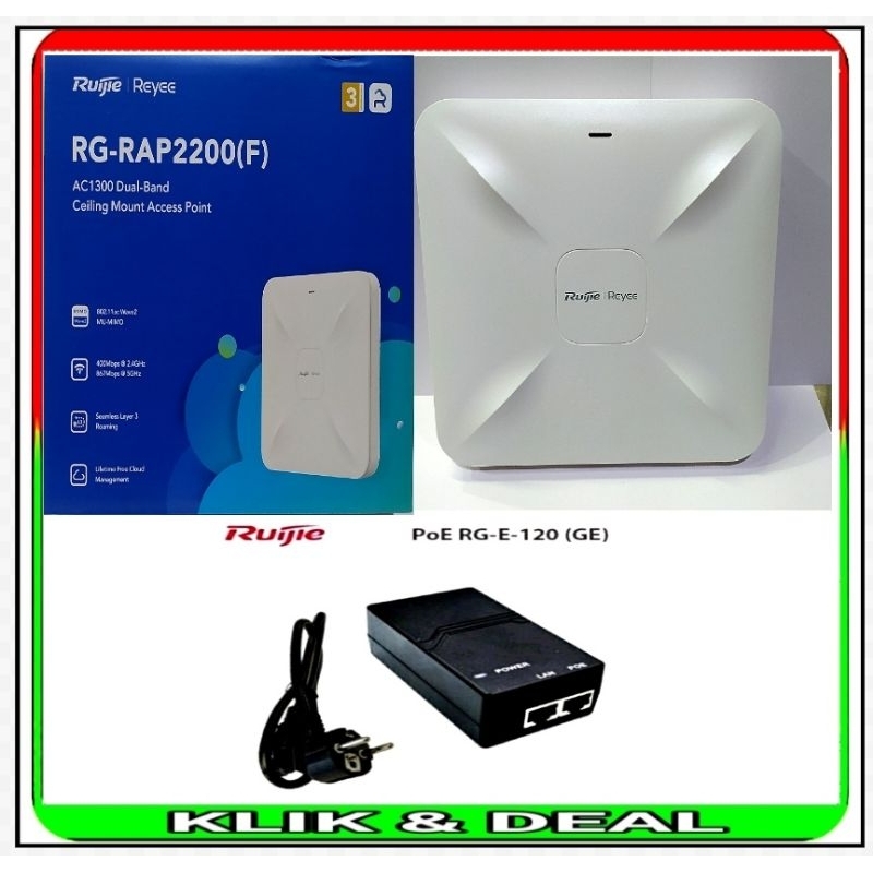 Jual ruijie reyee RGRAP2200(F) plus poe Dualband ceiling mount access point Shopee Indonesia