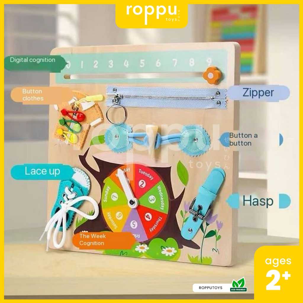 Jual Roppu Wooden Busy Board Life Skill Mainan Edukasi Busy Board ...