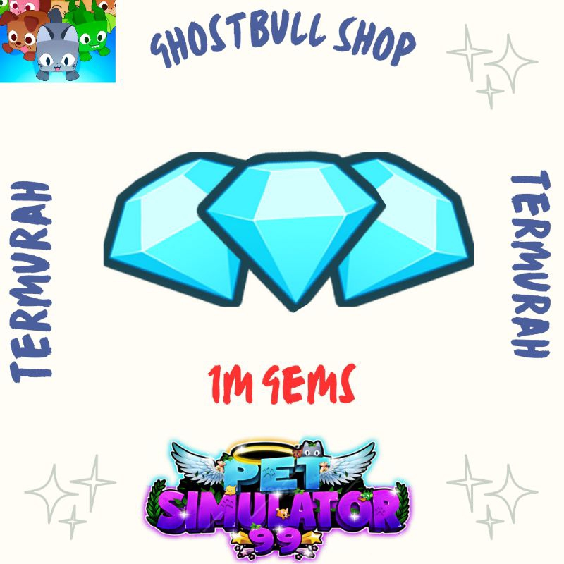 Jual 1M Gems Pet Simulator 99 Termurah Petsim99 Roblox Psx | Shopee ...