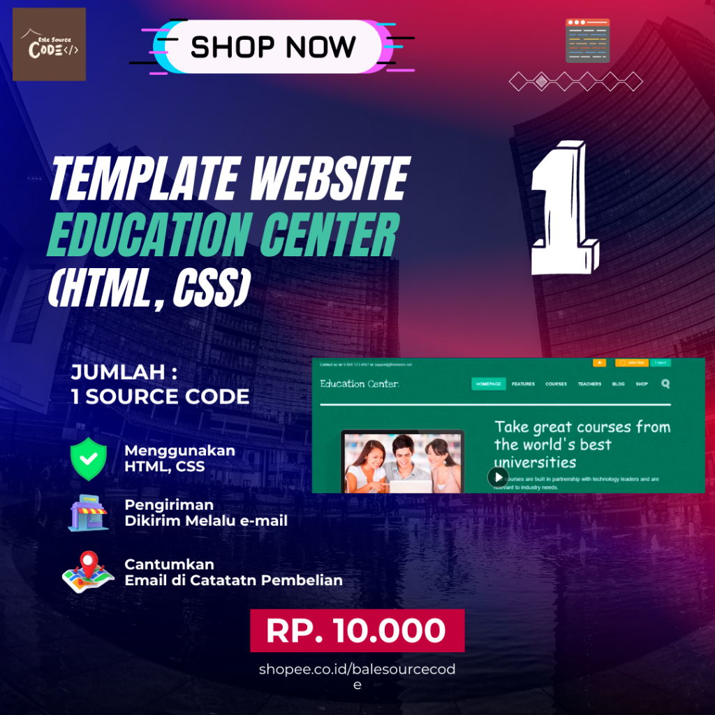 Jual Template Website HTML Murah Education Center Template Website ...