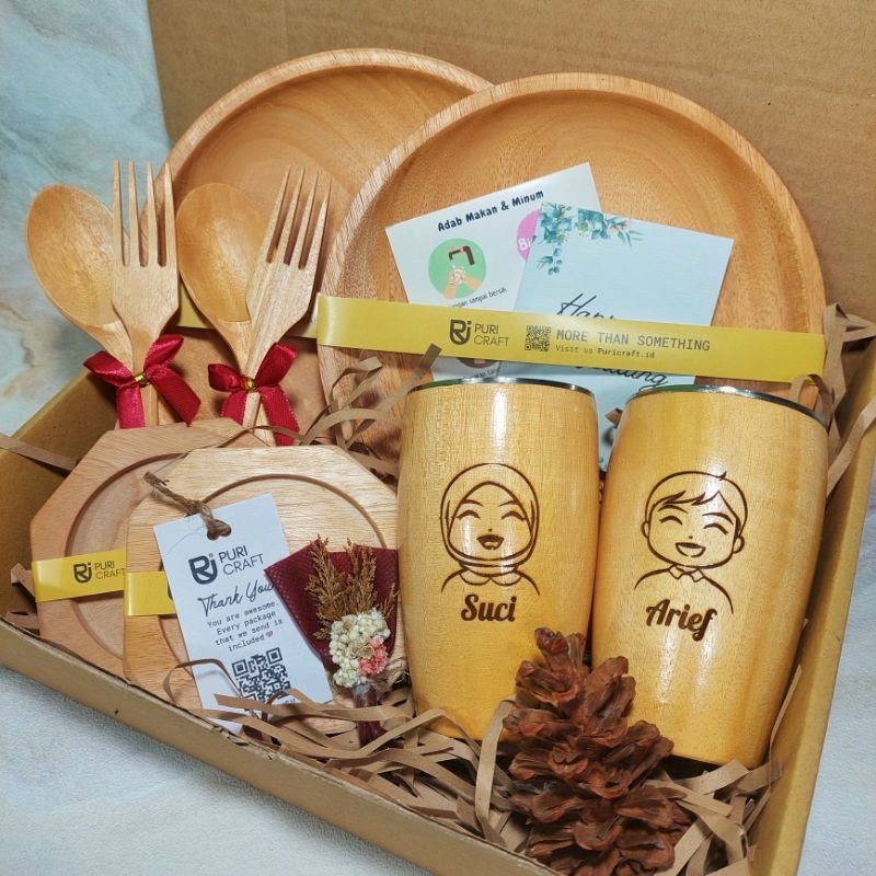 HONAI STAINLESS Series / FREE UKIR / Hampers Nikahan bermanfaat / Kado Pernikahan Wedding aesthetic