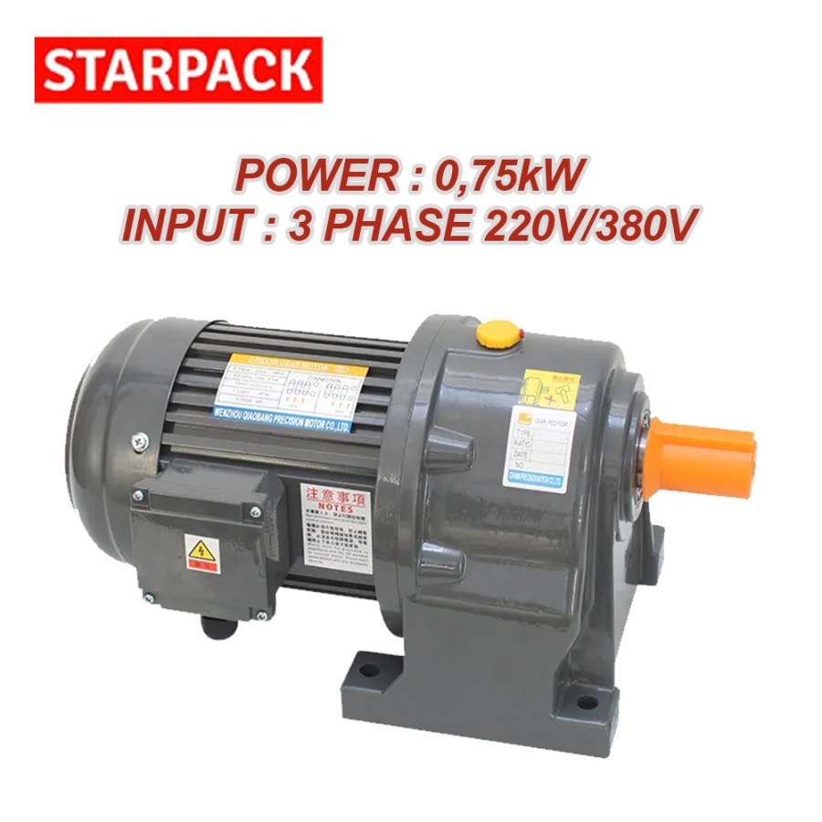 CHBNS Gear Motor 0,75kW / 1 HP 3Phase 220/380v