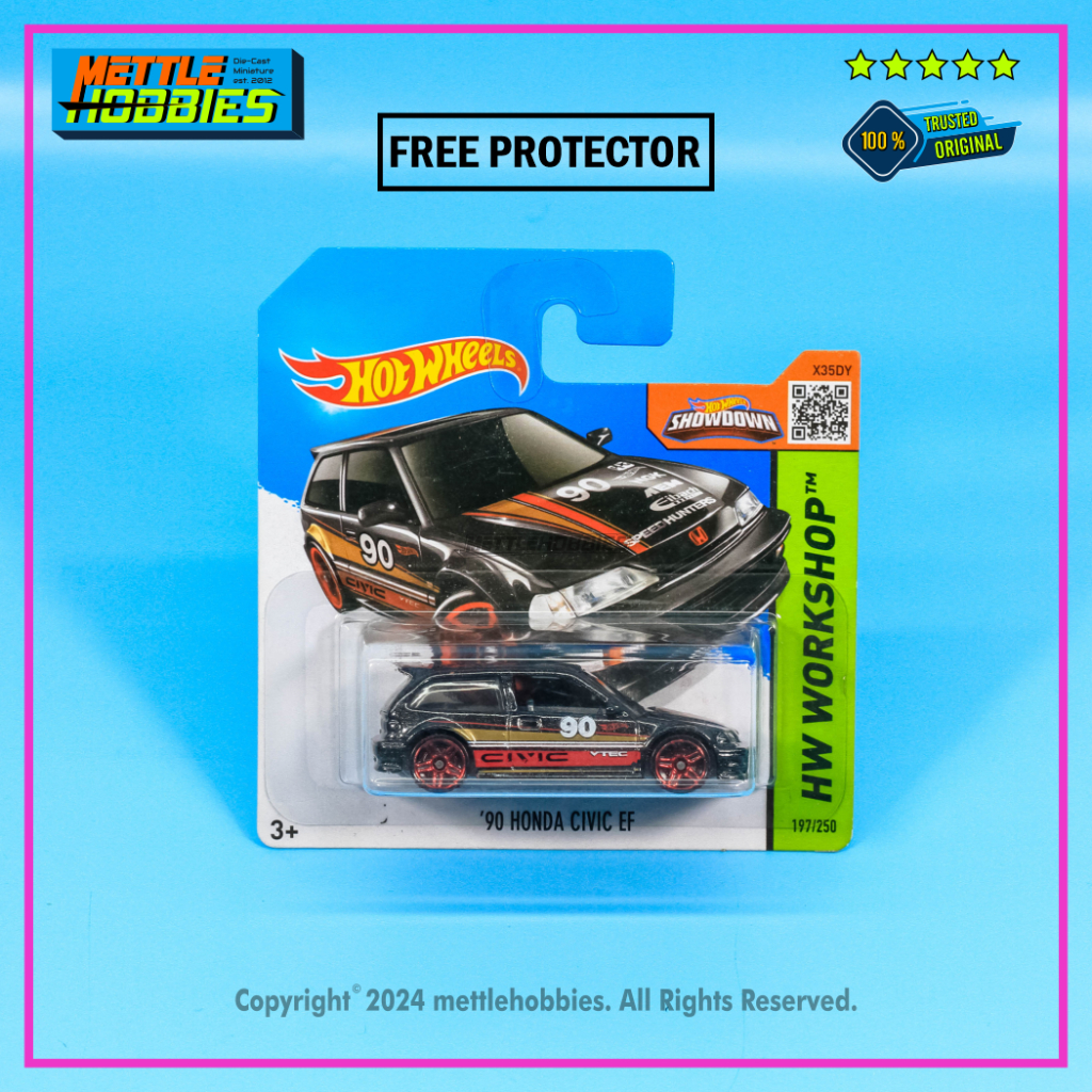 Hot Wheels 90 Honda Civic EF Nouva Diecast Miniatur Replika Mobil 1:64  Short Card