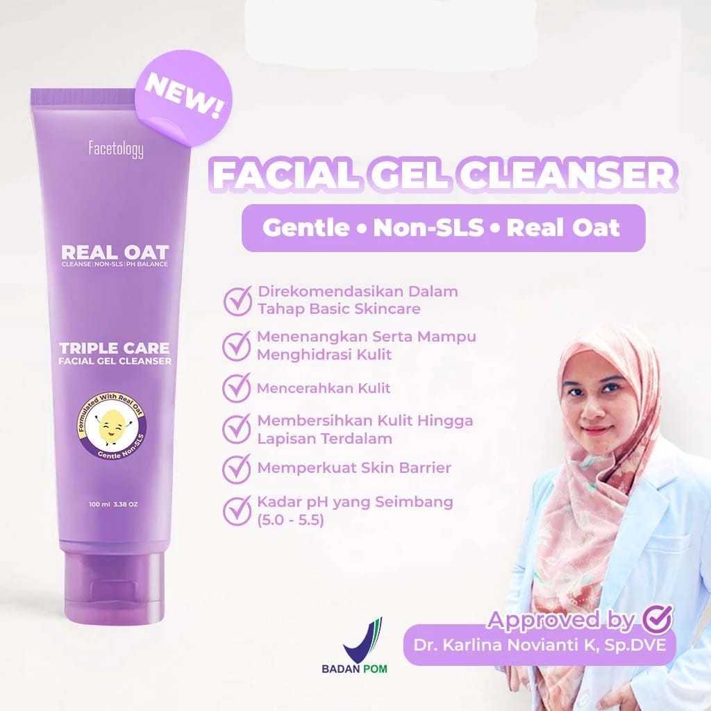 Jual FACETOLOGY TRIPLE CARE FACIAL GEL CLEANSER GENTLE LOW PH 100 ML ...