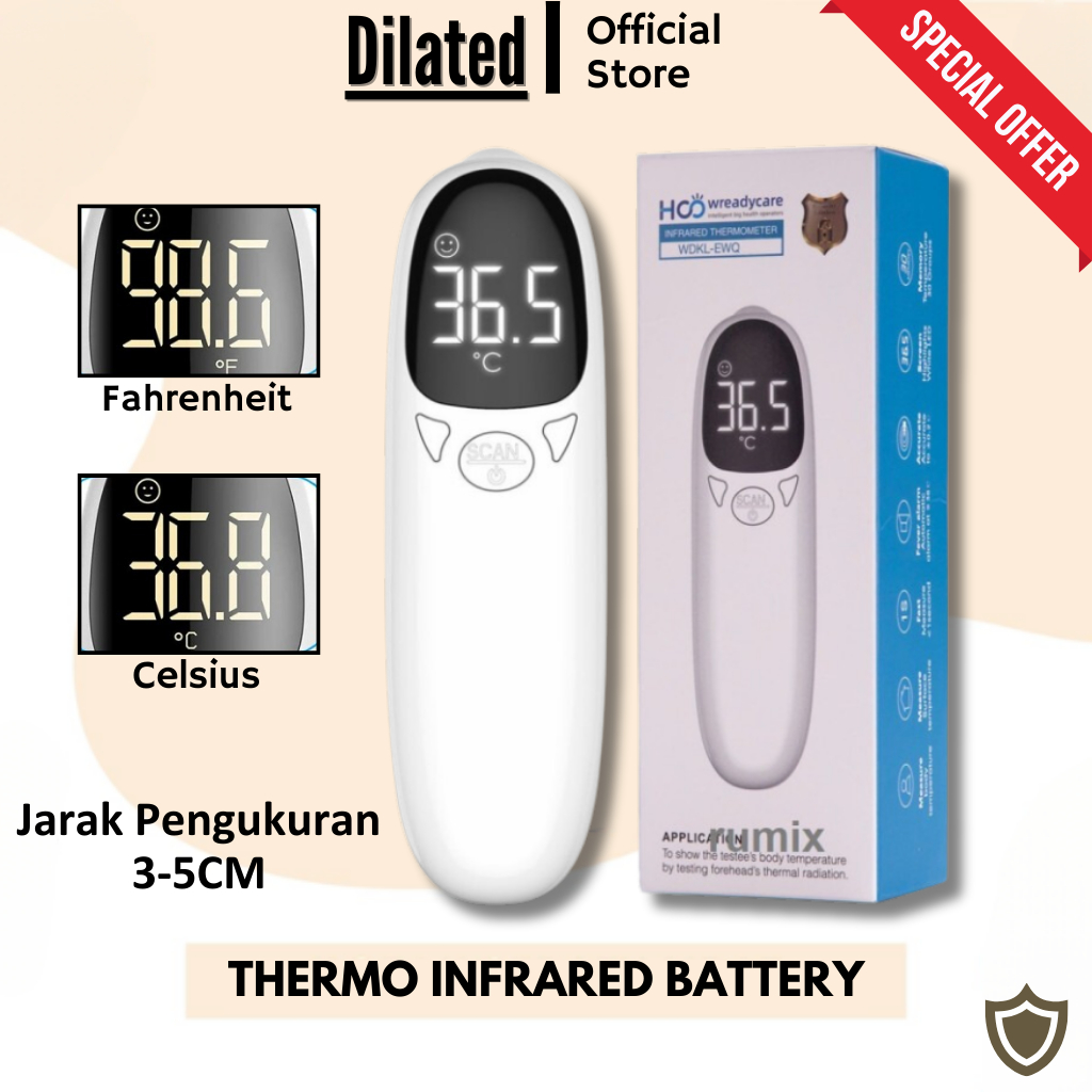 Jual Thermometer Digital Infrared Non Contact Suhu Tubuh Tanpa Kontak