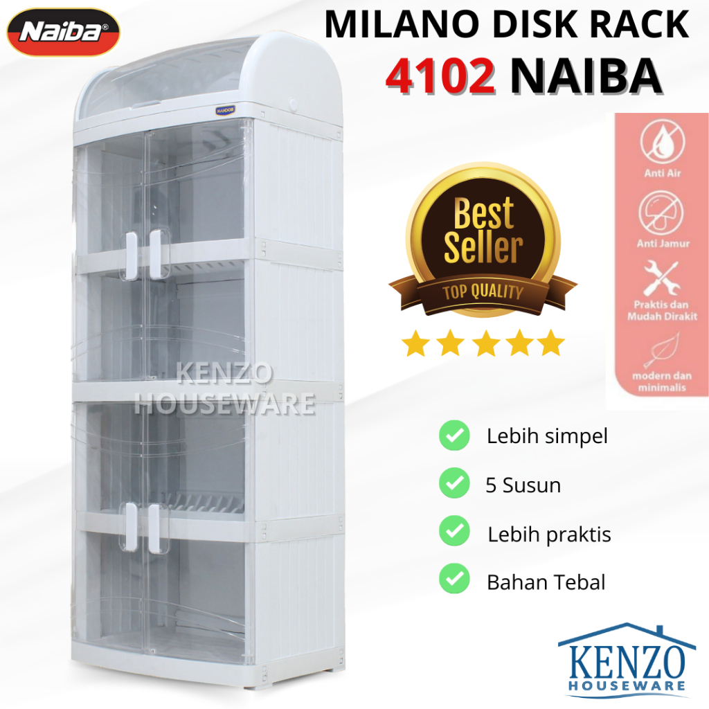 Jual Rak Piring 5 Susun Dengan Tutup MILANO DISH RACK NAIBA Lemari ...