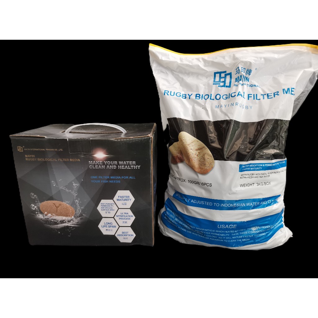 Jual Media Filter Biologis Mayin Rugby 3 kg Original | Shopee Indonesia