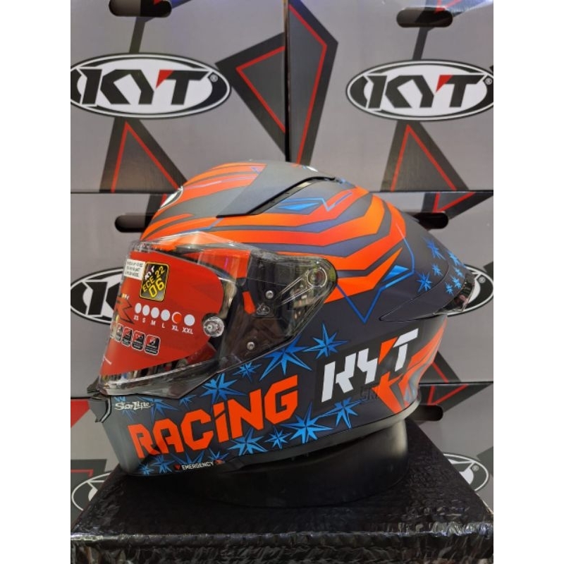 Helm Full face KYT R2R MOTIF SPESIAL LED BLACK RED KYT R2R ORIGINAL