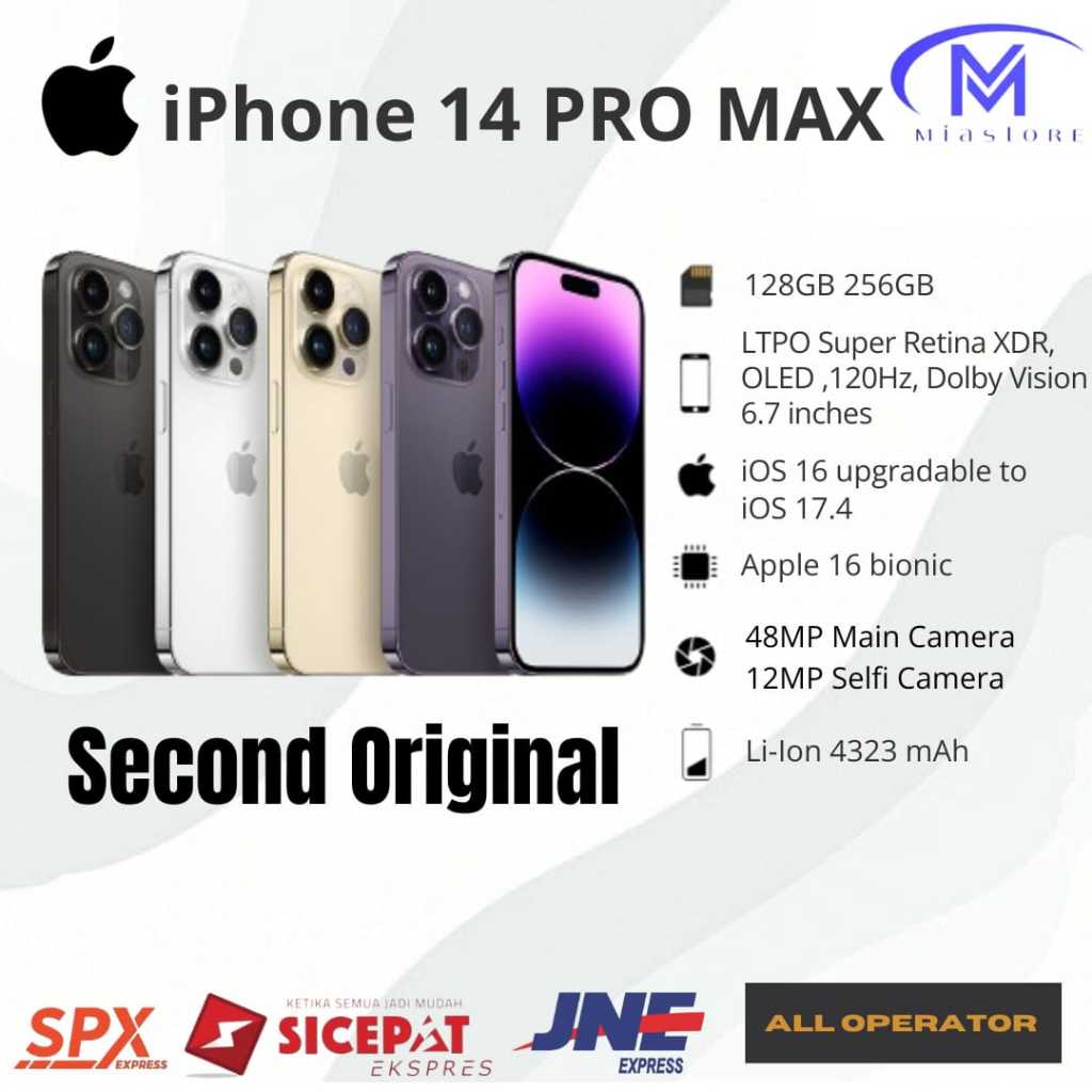 Jual iPhone 14Pro Max 1TB 512GB 256GB 128GB Second Original Mulus