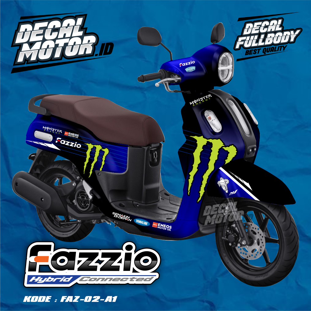 Jual sticker decal full body variasi yamaha fazzio desain custom Biru ...