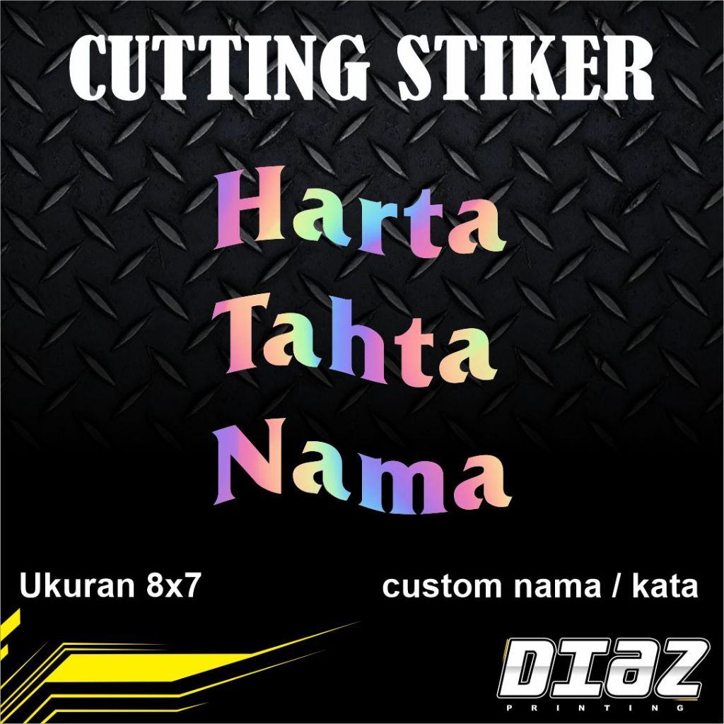 Jual Sticker Stiker Hologram Harta Tahta Custom Nama Suka Suka Shopee Indonesia 8460