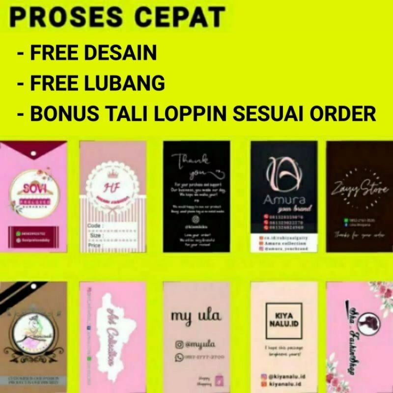 Jual Hang tag Custom hang tag BONUS TALi Hang tag asesoris handstag ...